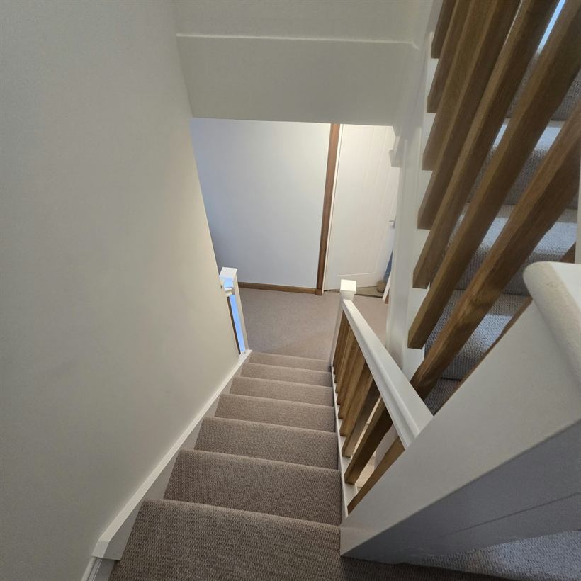 Stair with oak spindles